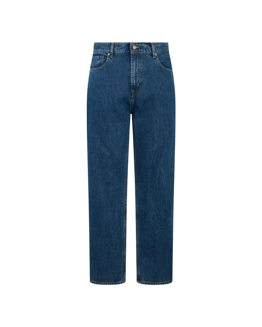 7 For All Mankind Blue Straight Fit Jeans for men