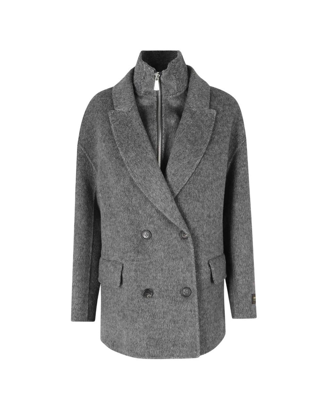 Ermanno Scervino Gray Double-Breasted Coats