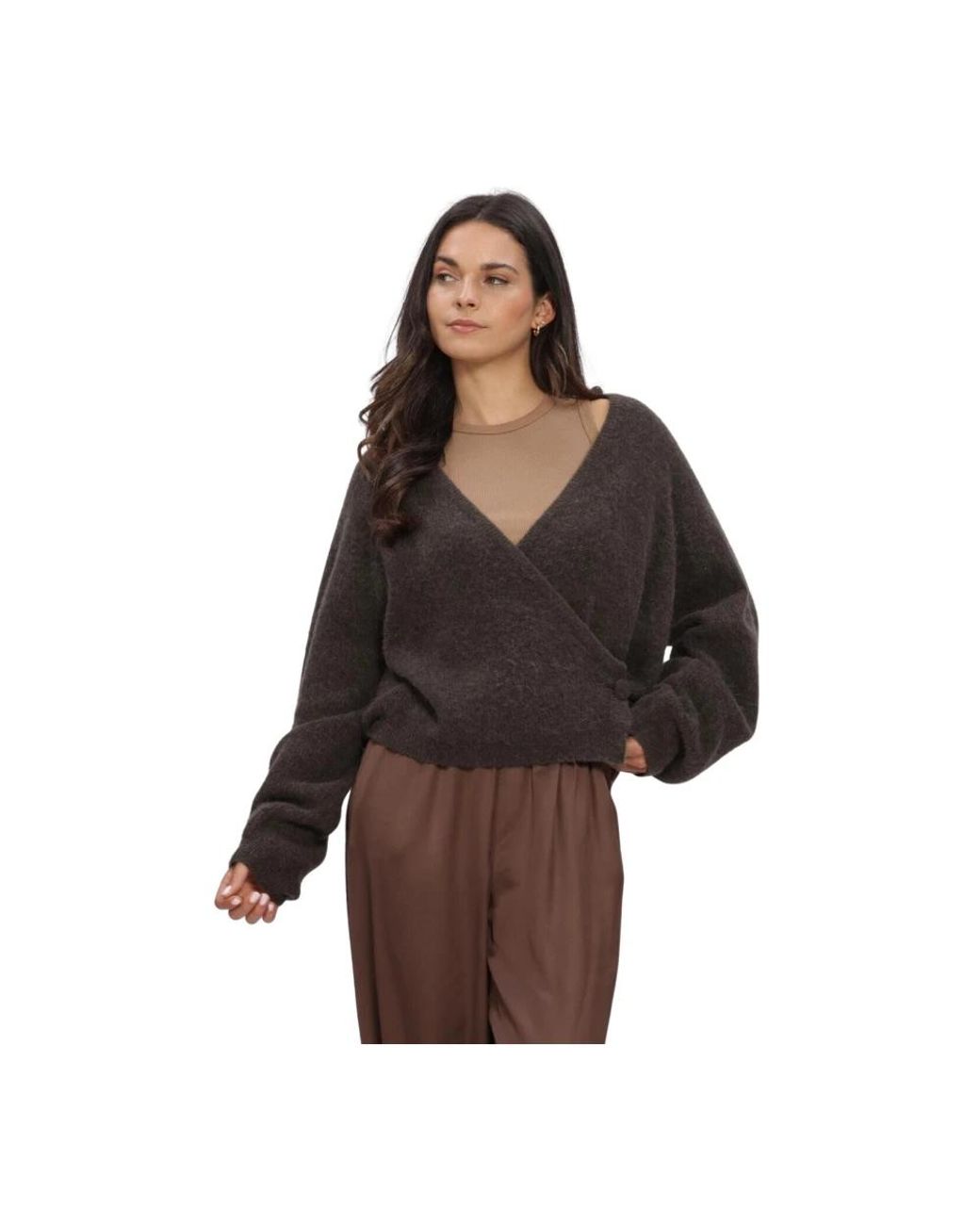 Second Female Gabby Wrap Knit in het Brown