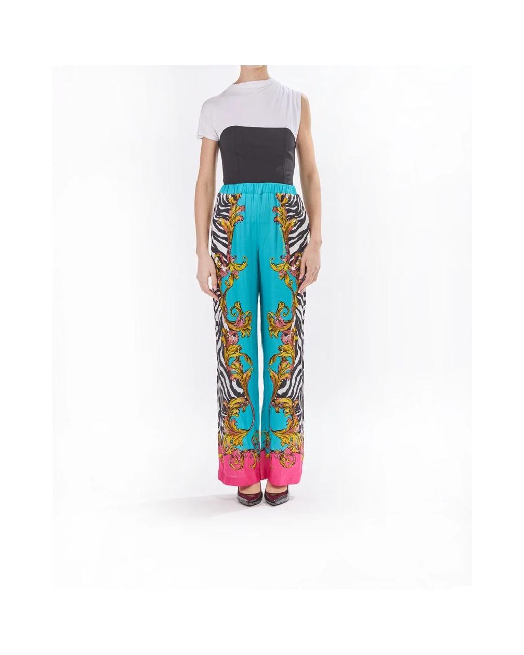 Versace Jeans Couture Blue Wide Trousers