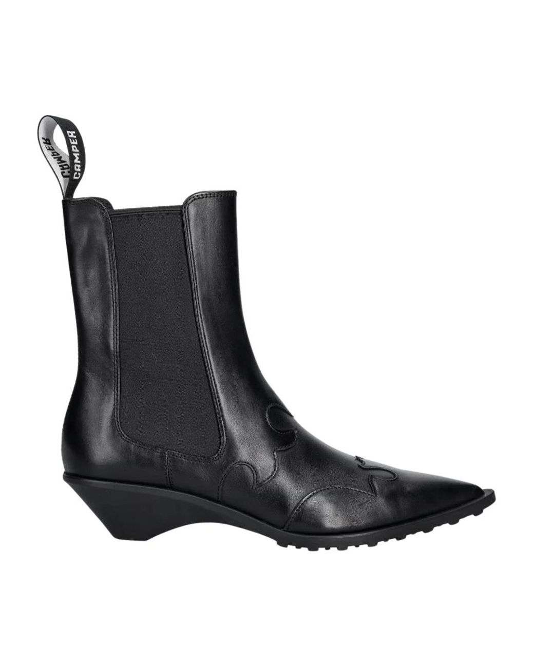 Camper Black Cowboy & Biker Boots