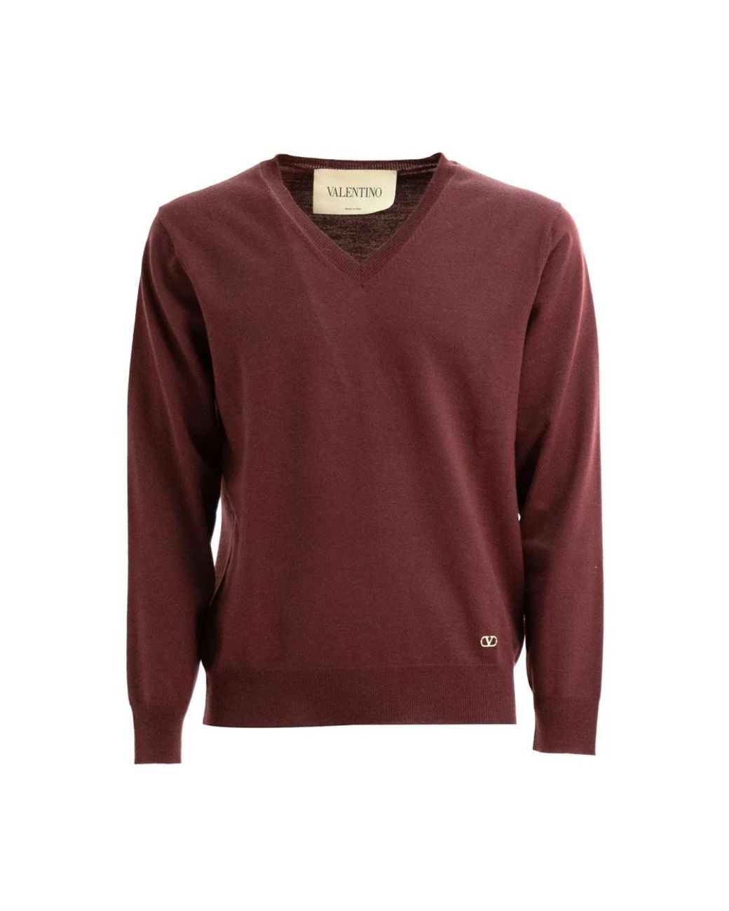 Valentino Red V-Neck Knitwear for men