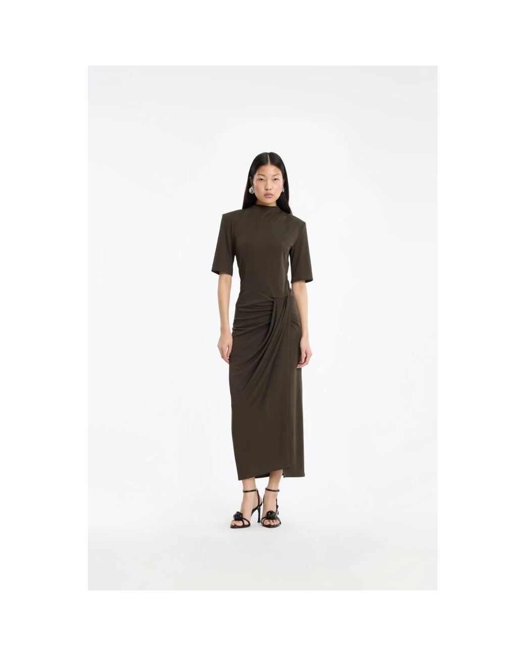 ROTATE BIRGER CHRISTENSEN Black Midi Dresses