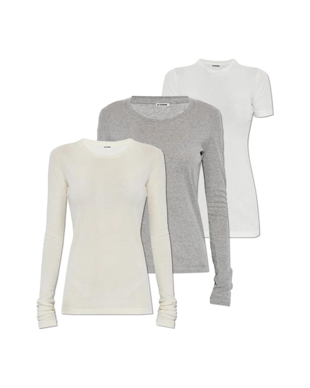 Jil Sander Tops ,Veelkleurig ,Katoen Driepak T-Shirts in het Gray