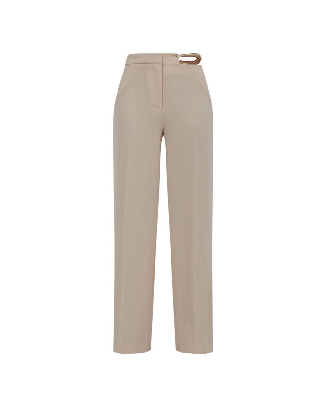 SIMONA CORSELLINI Gray Straight Trousers
