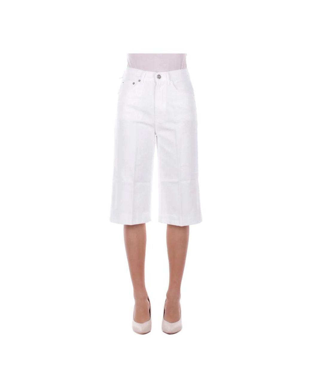 Dondup White Long Shorts