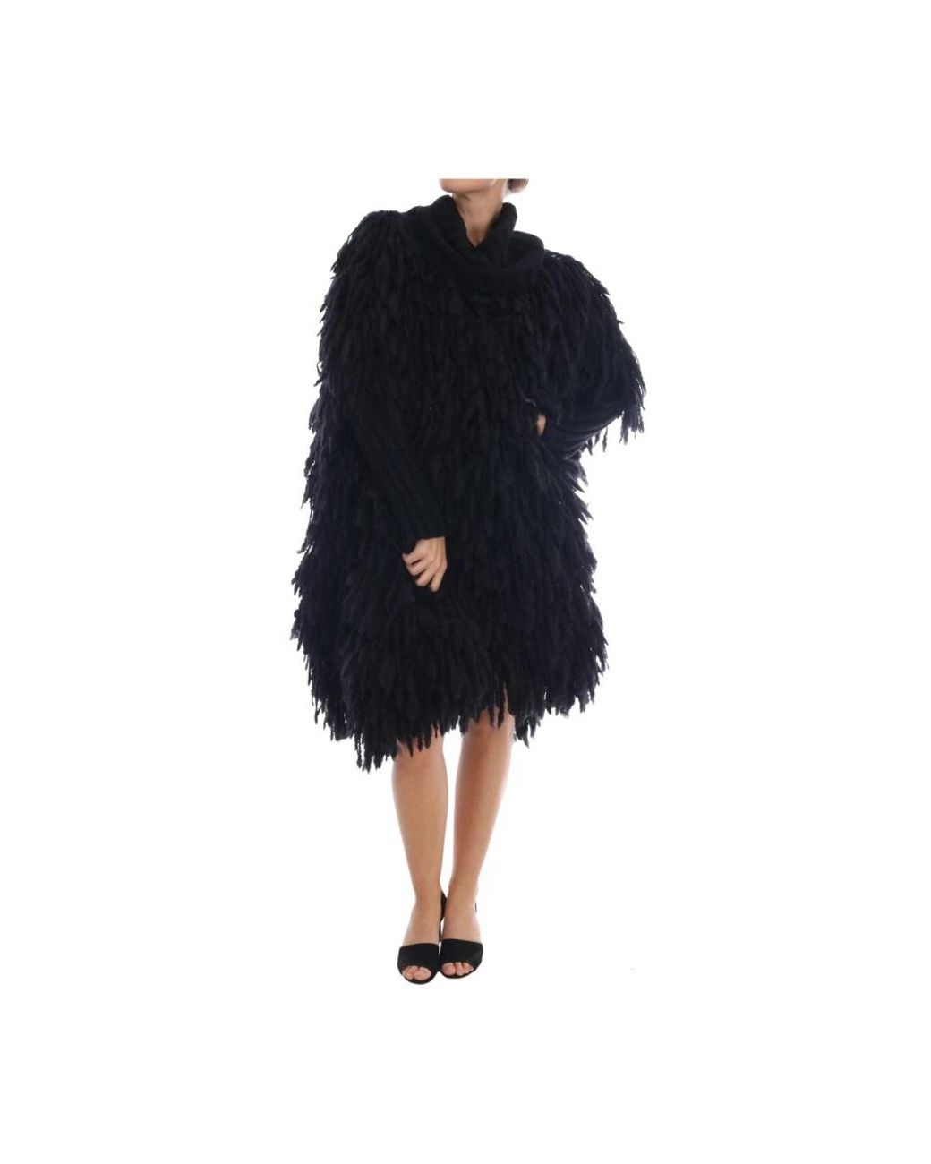 Dolce & Gabbana Black Faux Fur & Shearling Jackets