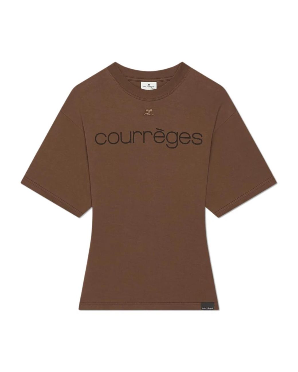 Courreges T-Shirt Met Logoprint in het Brown