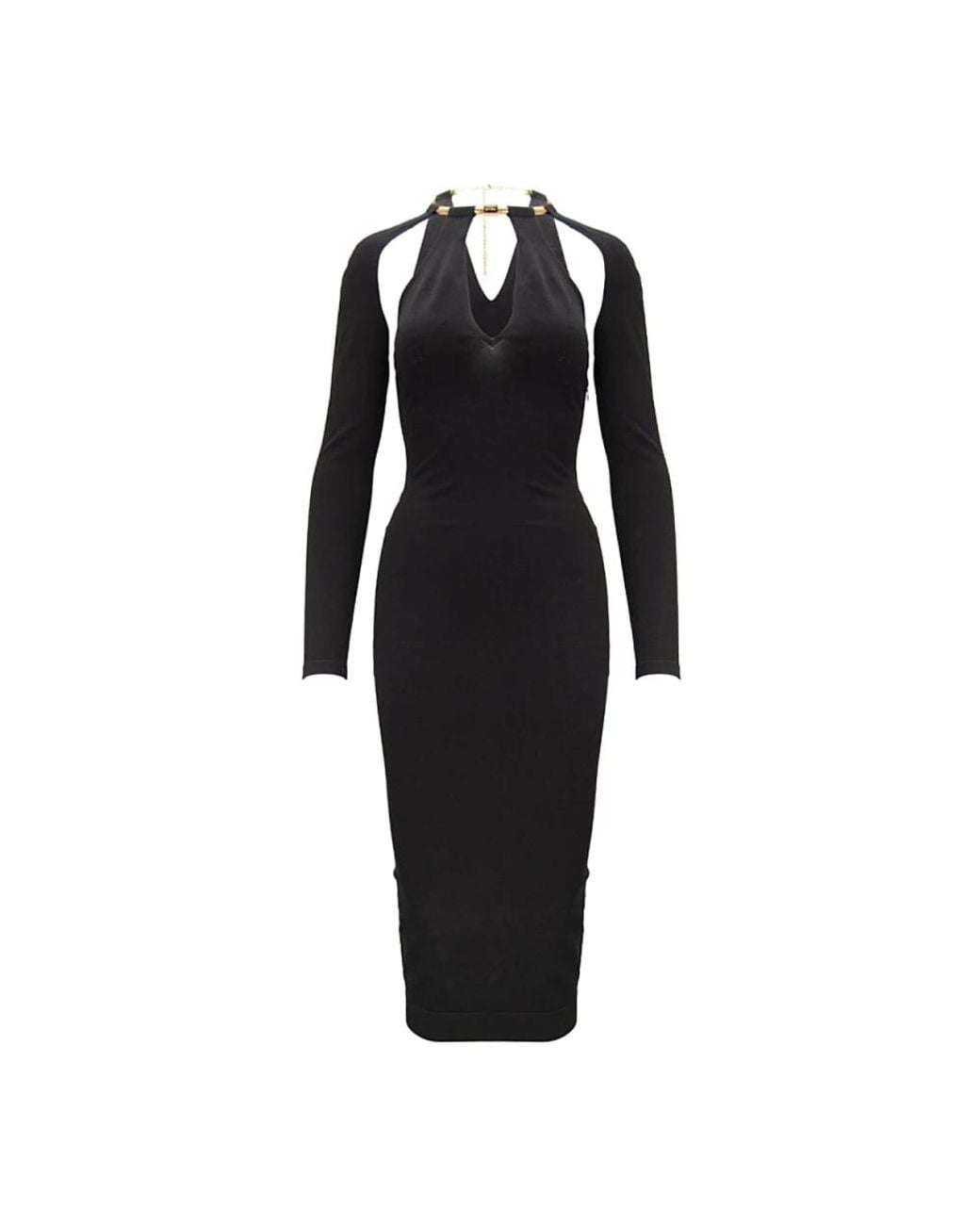 Elisabetta Franchi Black Midi Dresses