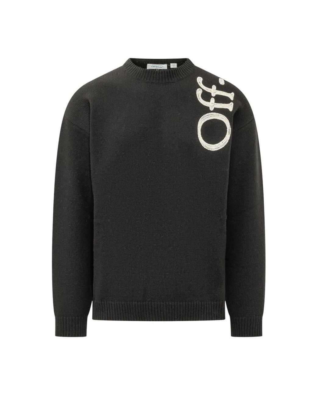Off-White c/o Virgil Abloh Black Round-Neck Knitwear for men