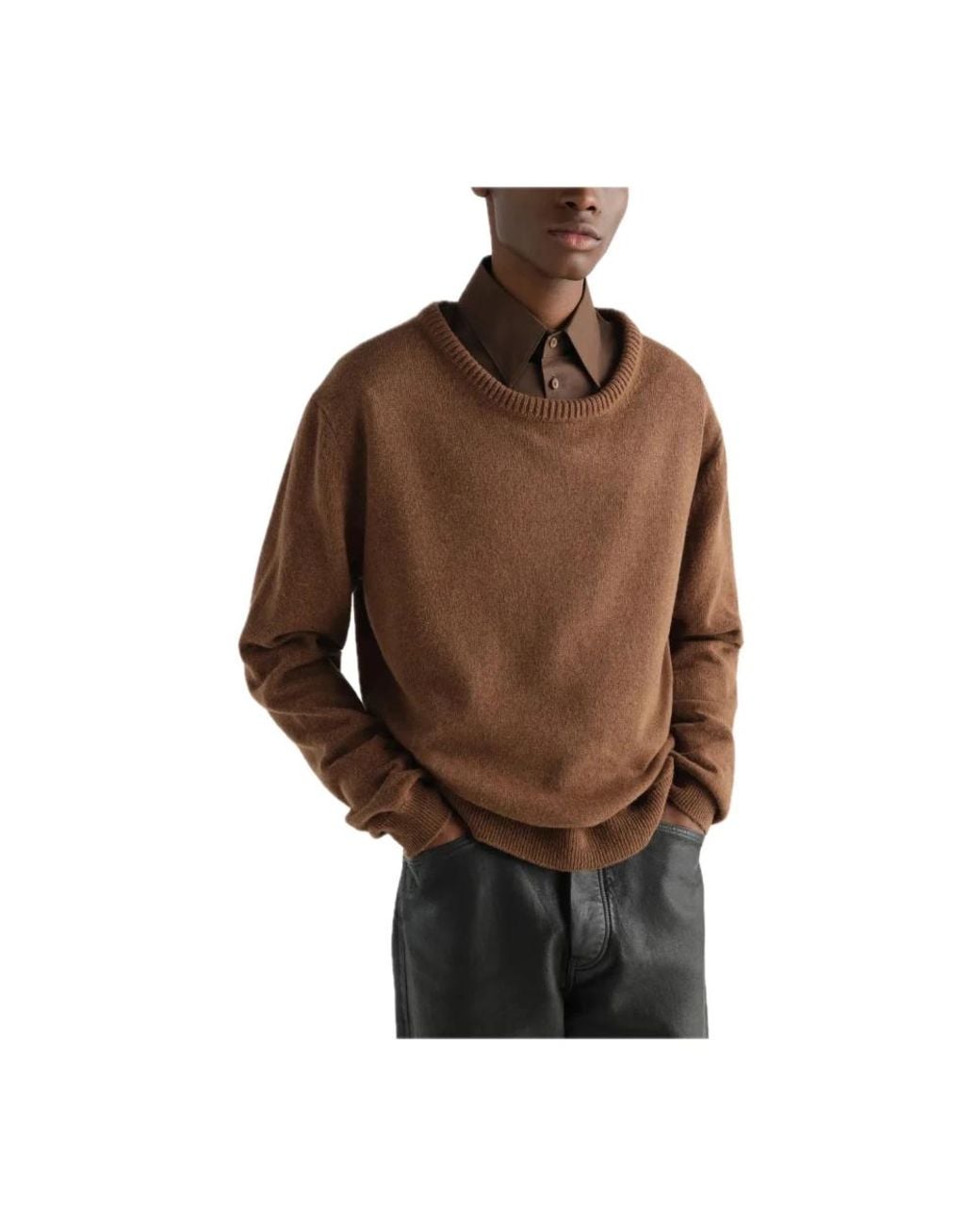 Lemaire Brown Round-Neck Knitwear for men