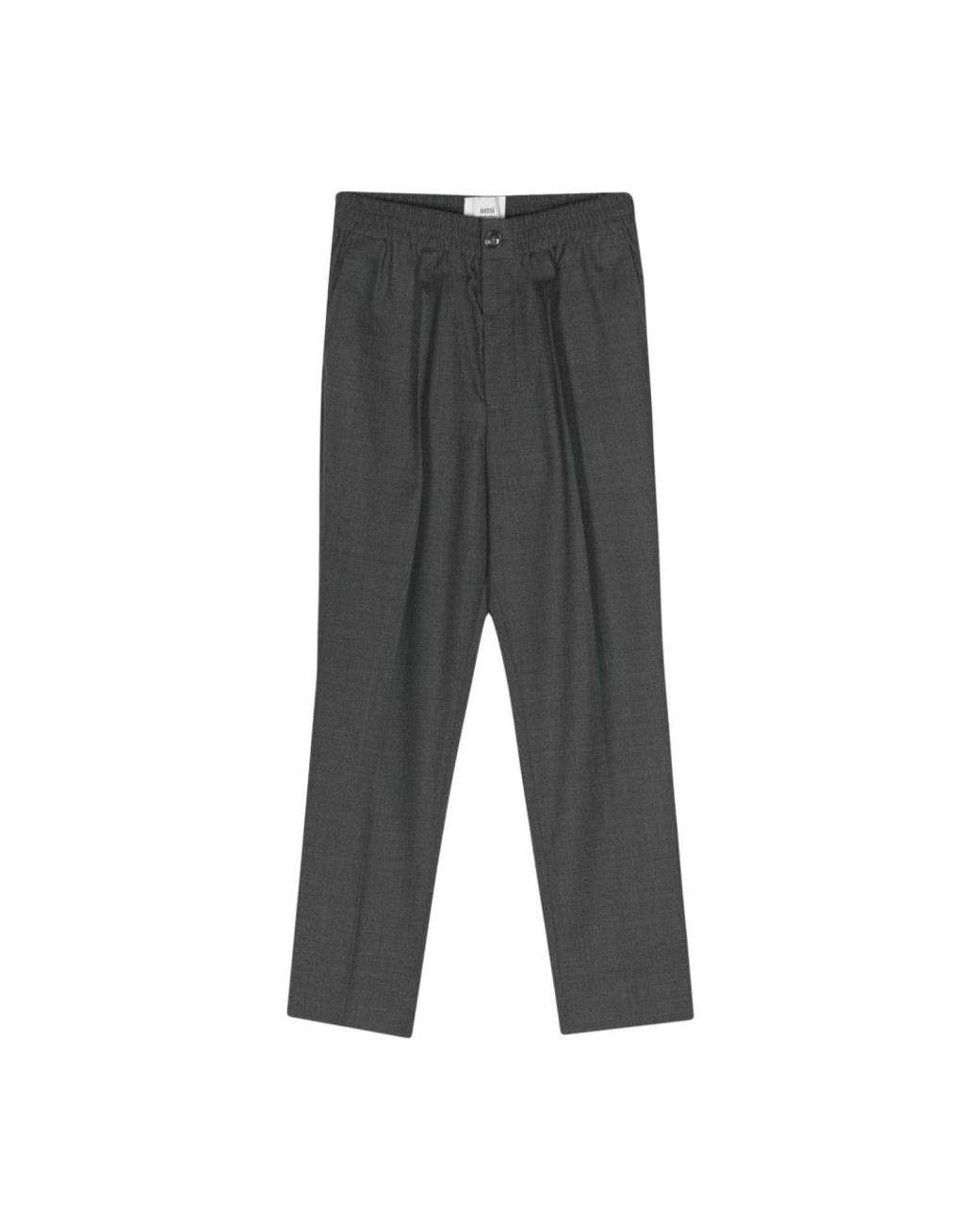 AMI Gray Cropped Trousers for men