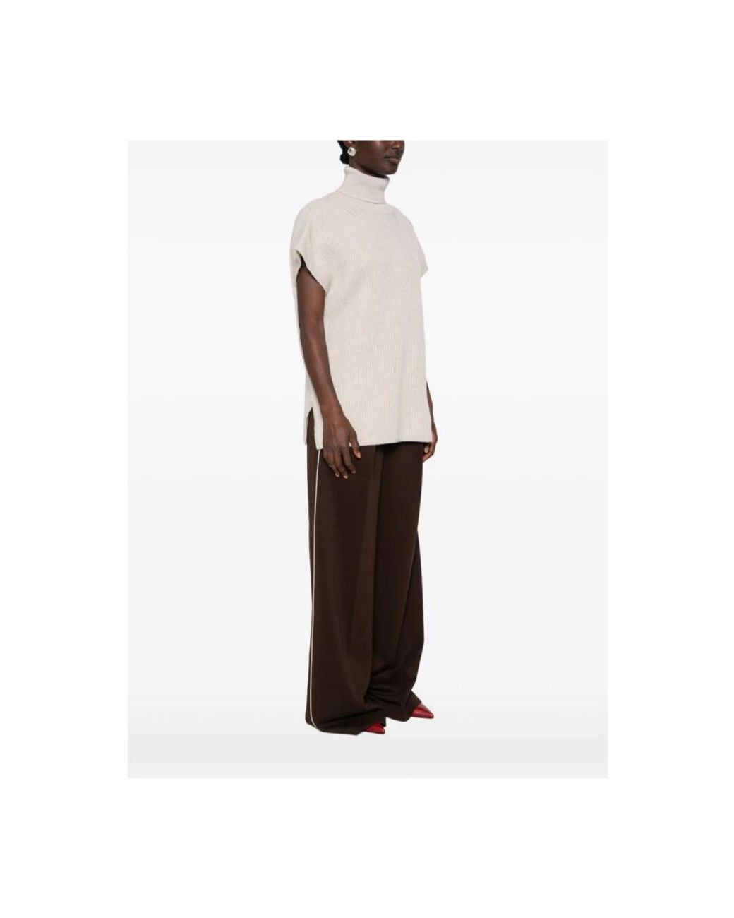 Max Mara White Rollkragenpullover