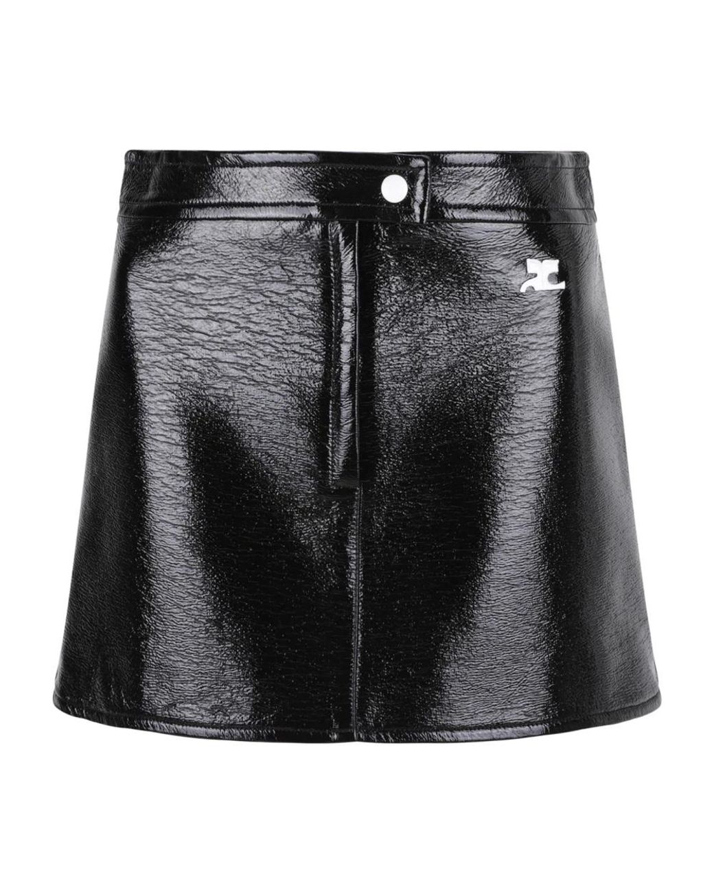Courreges Reedition Vinyl Mini Rok in het Black