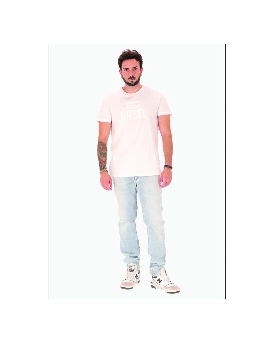 DIESEL White T-Shirts for men