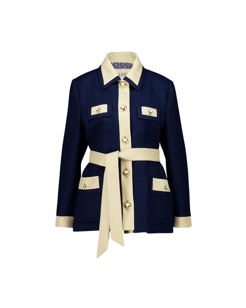 Valentino Garavani Blue Belted Coats