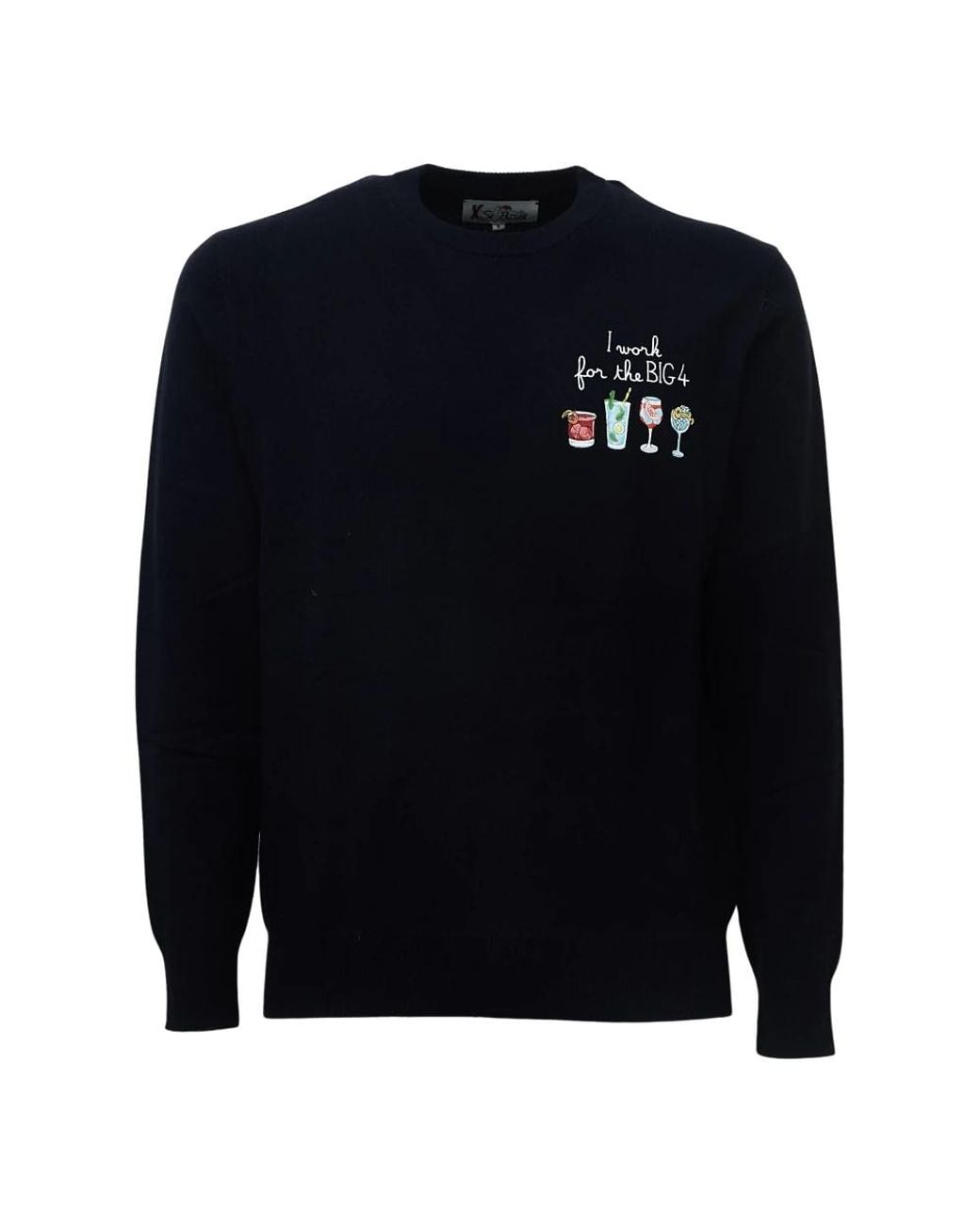 Mc2 Saint Barth Blue Round-Neck Knitwear for men