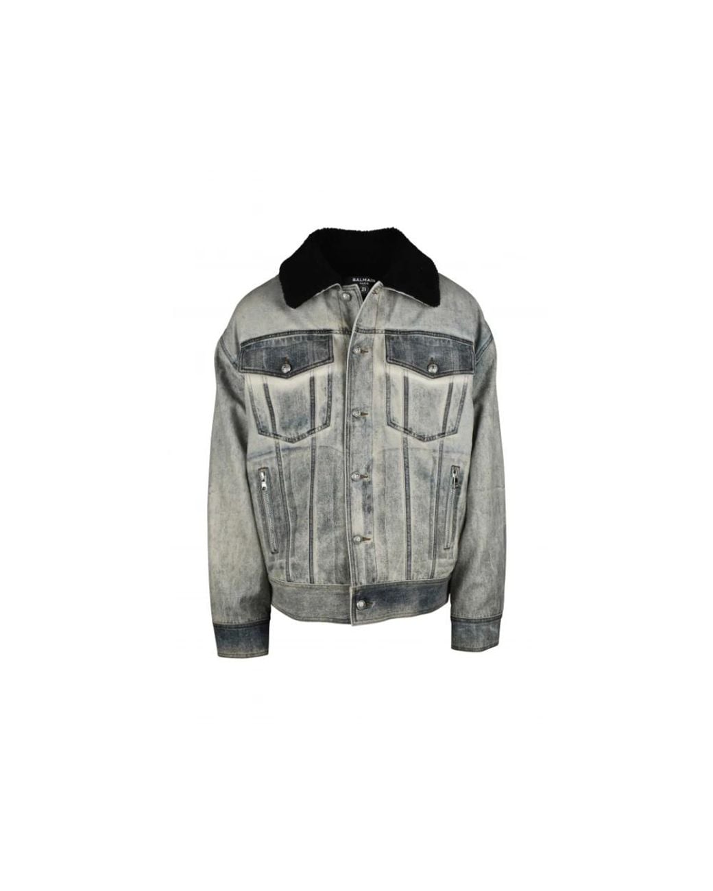 Jackets > denim jackets Balmain pour homme en coloris Gray