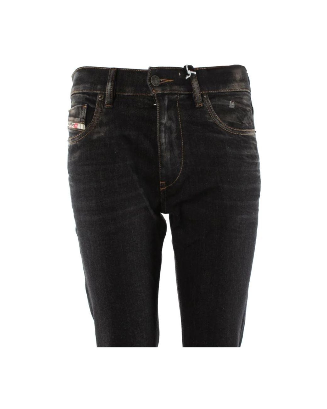 DIESEL Black Slim Fit Jeans for men