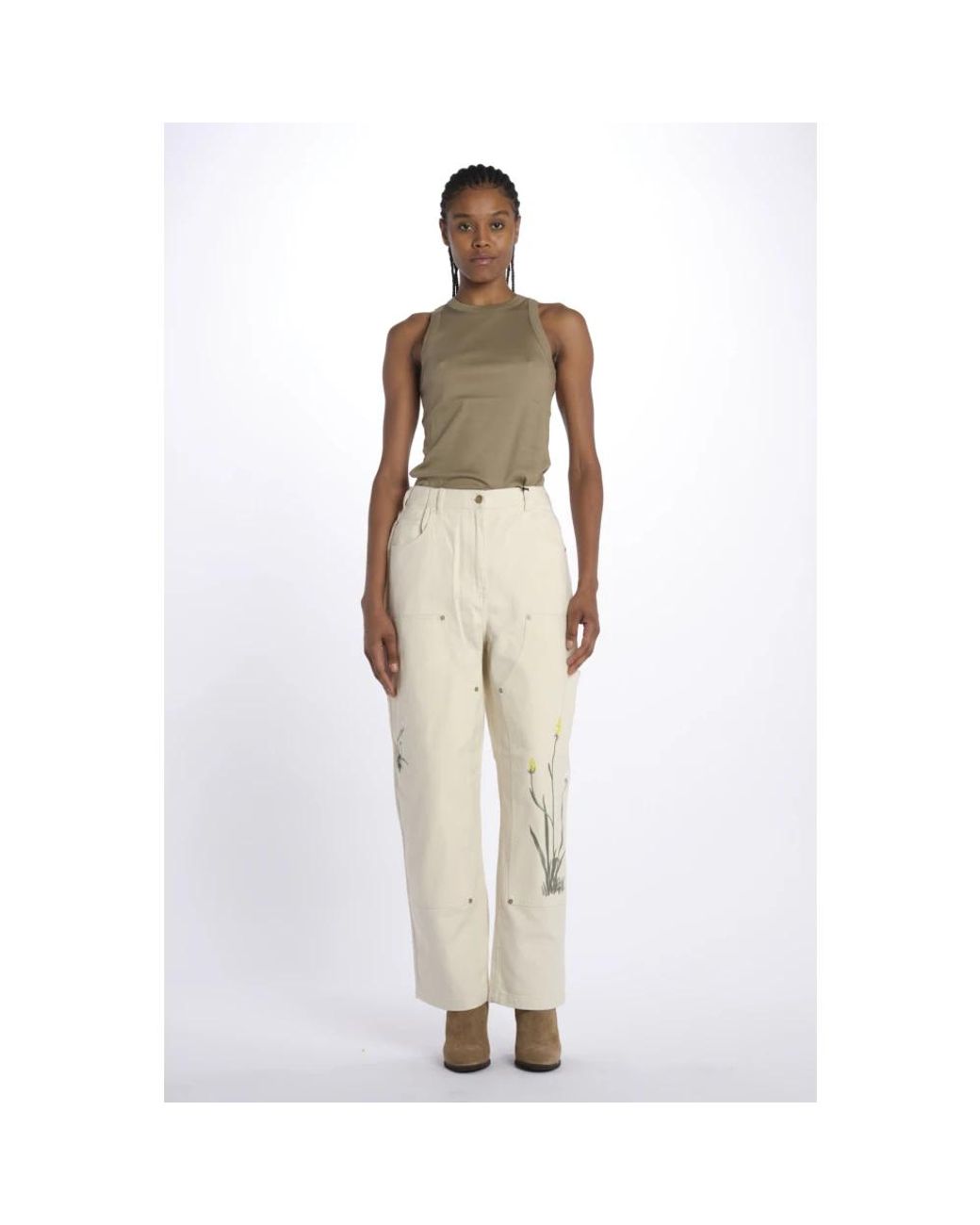 Scotch & Soda White Wide Trousers