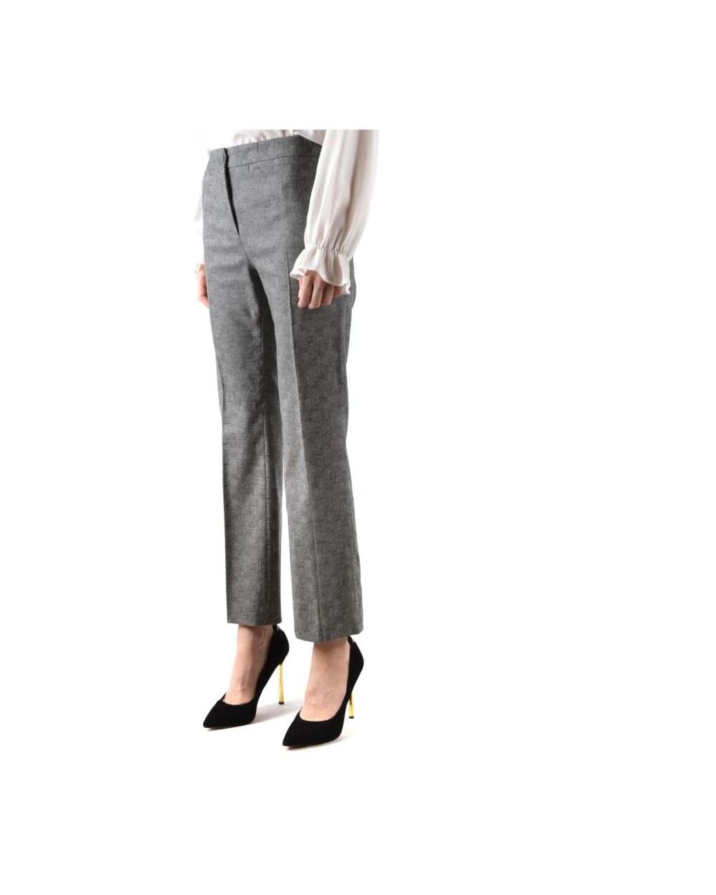 Boutique Moschino Gray Slim-Fit Trousers