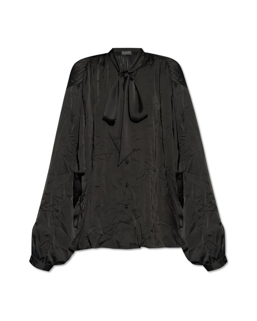 Balenciaga Overhemden ,Zwart ,Polyester Overhemd Met Stropdassen in het Black