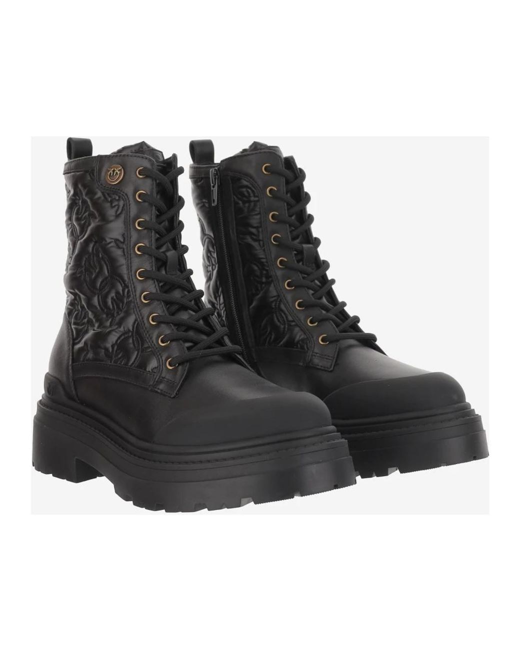 Pinko Black Lace-Up Boots