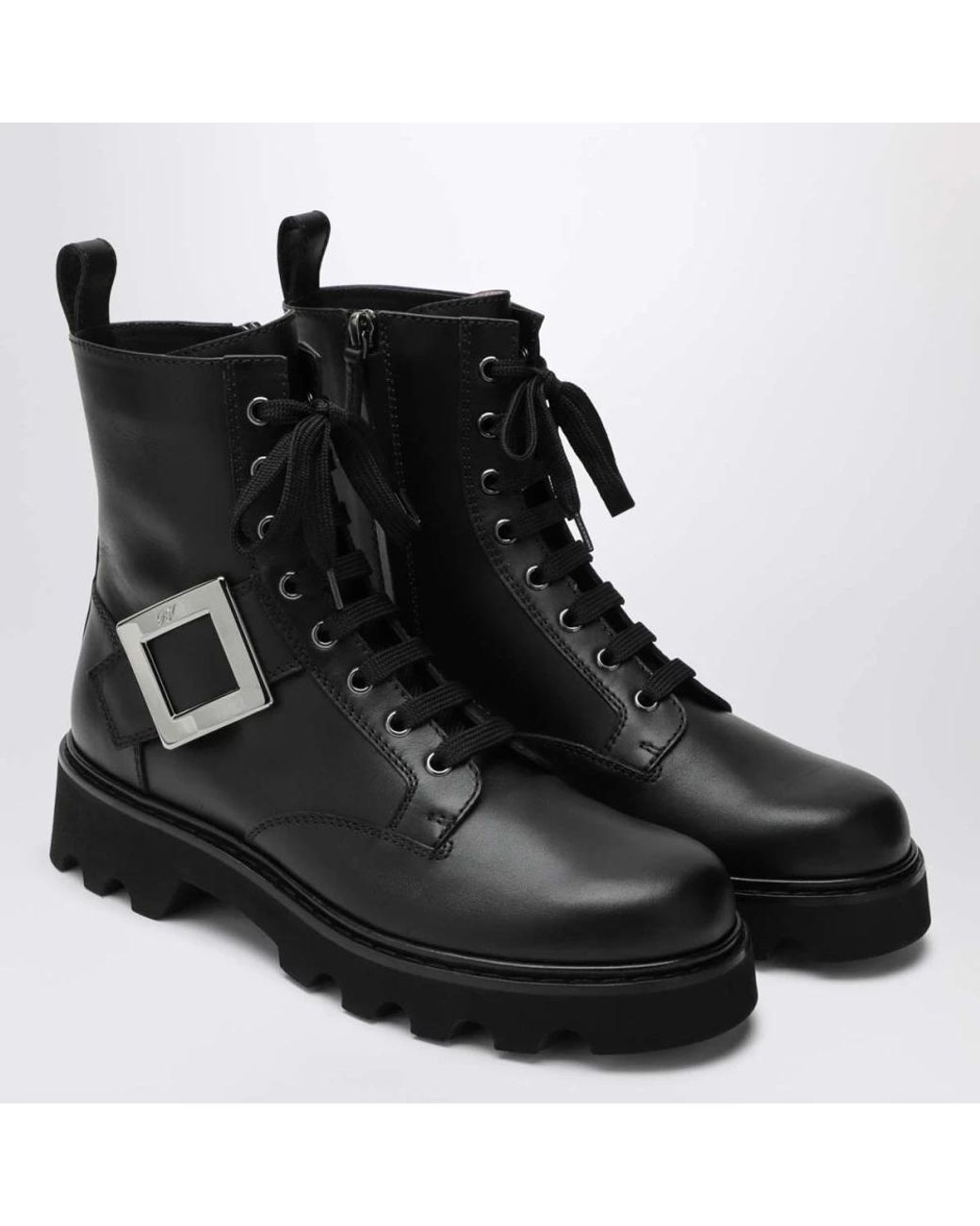 Roger Vivier Black Lace-Up Boots