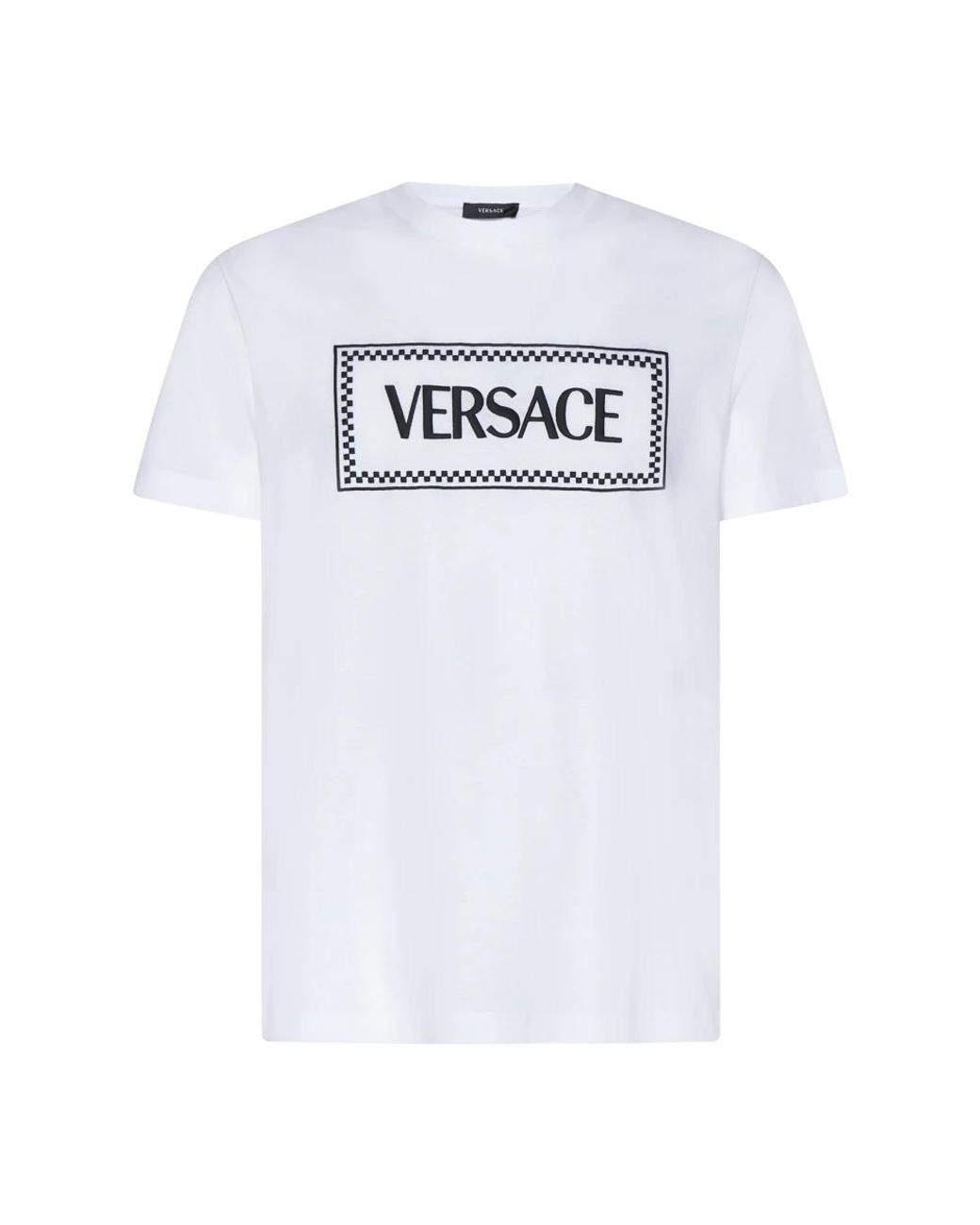 Versace Tops ,Wit ,Katoen Witte Katoenen T-Shirt in het White voor heren