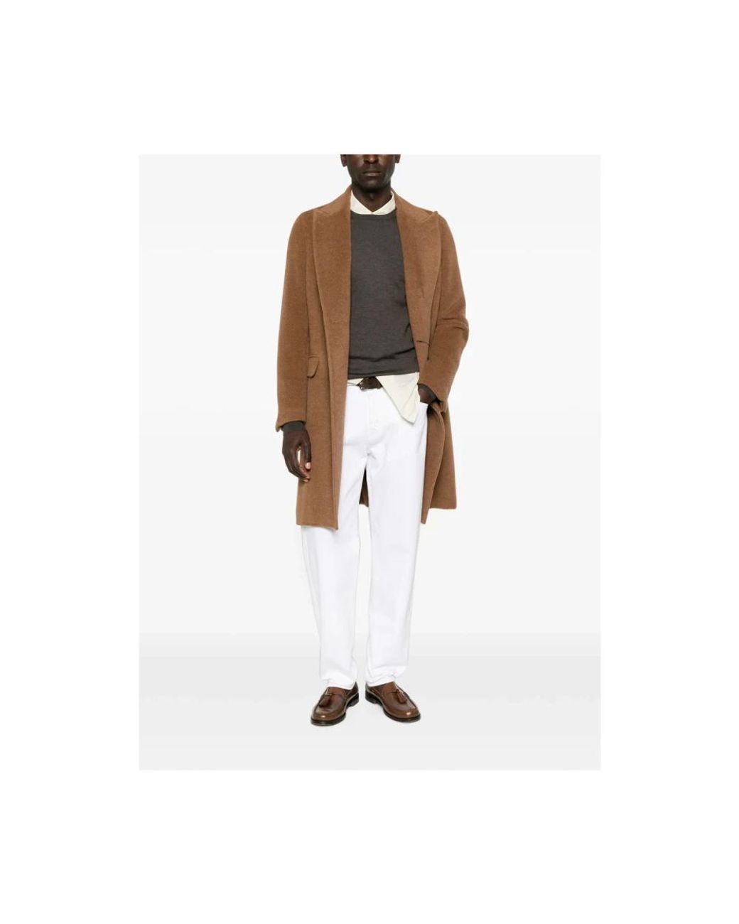 Canali Brown Double-Breasted Coats for men