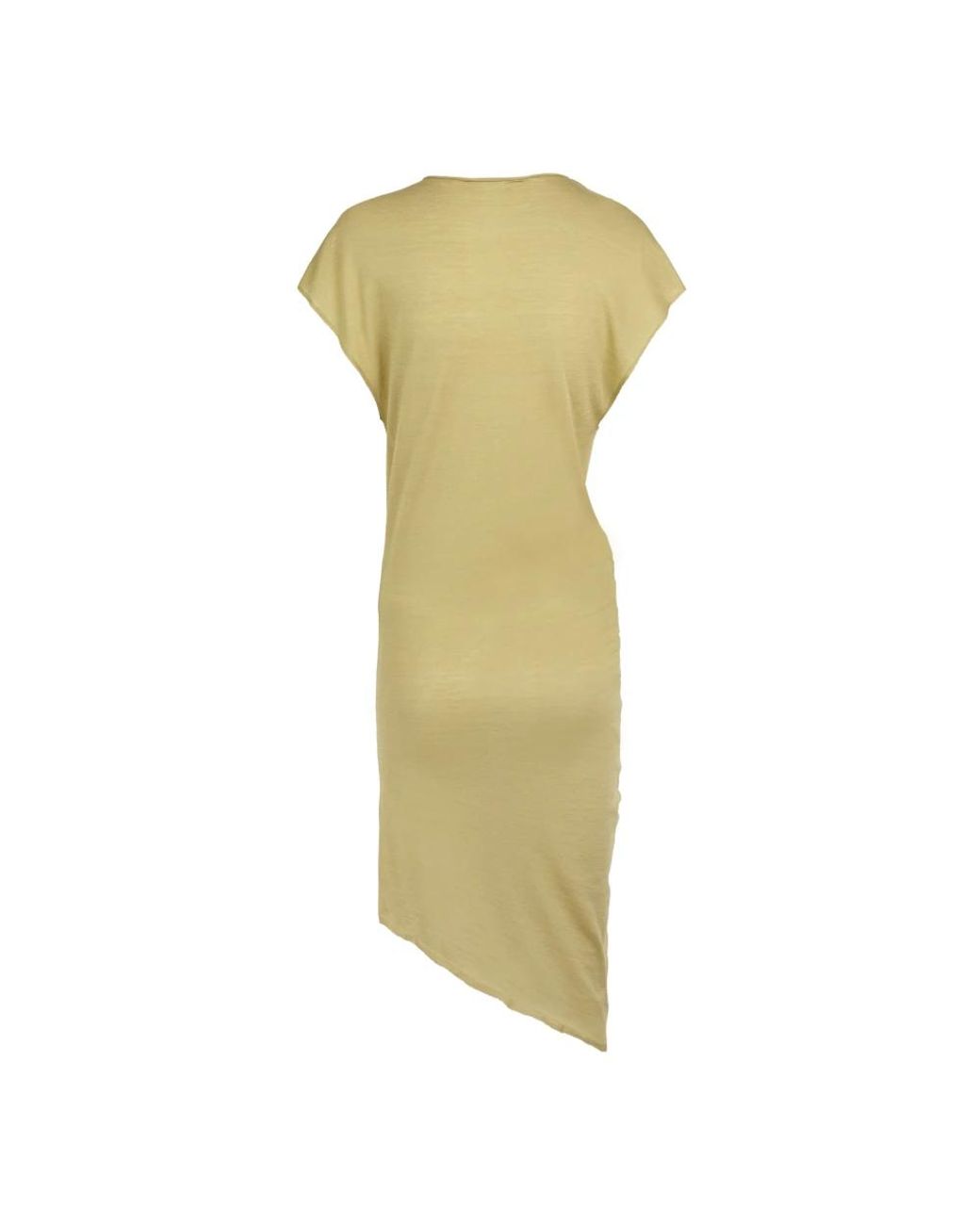 Cortana Yellow Top Mit Drapierung Und Kurzen Ärmeln