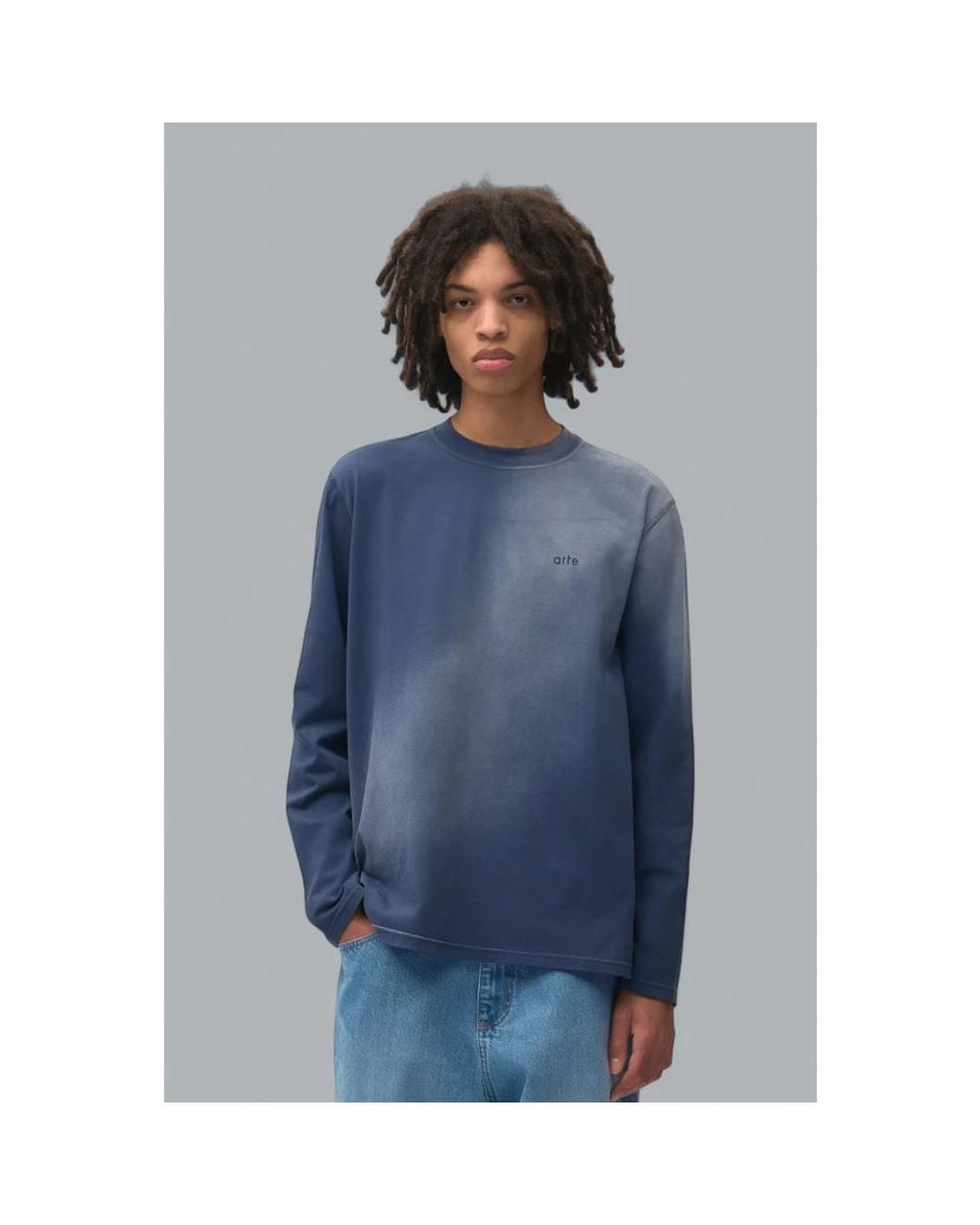 Arte' Blue Long Sleeve T-Shirts for men