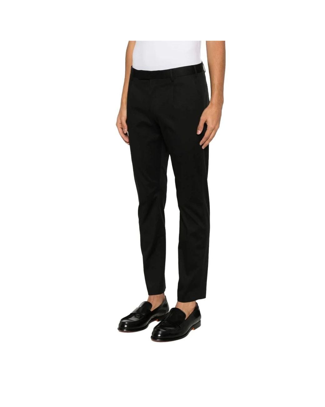 PT Torino Black Suit Trousers for men