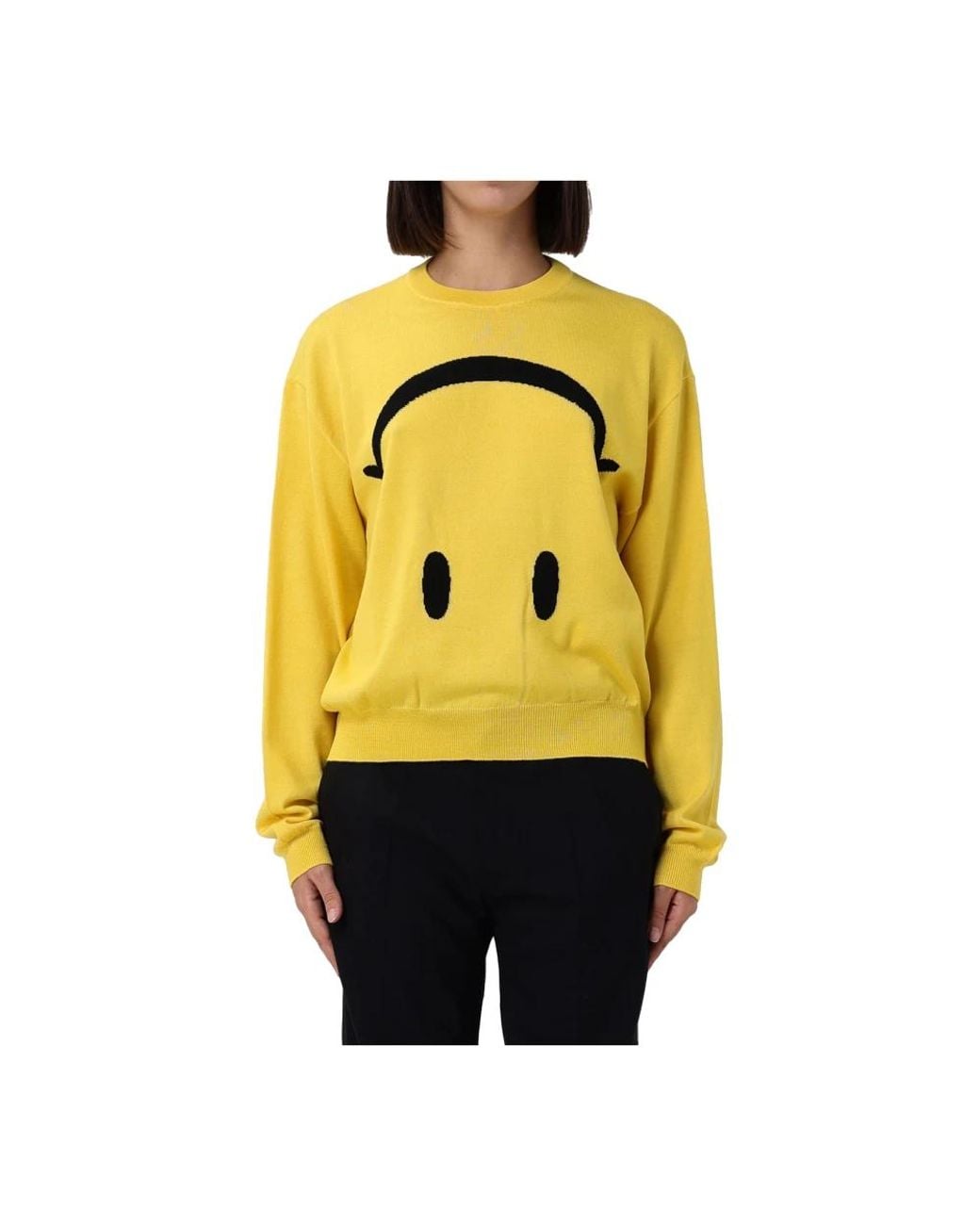 Moschino Yellow Round-Neck Knitwear
