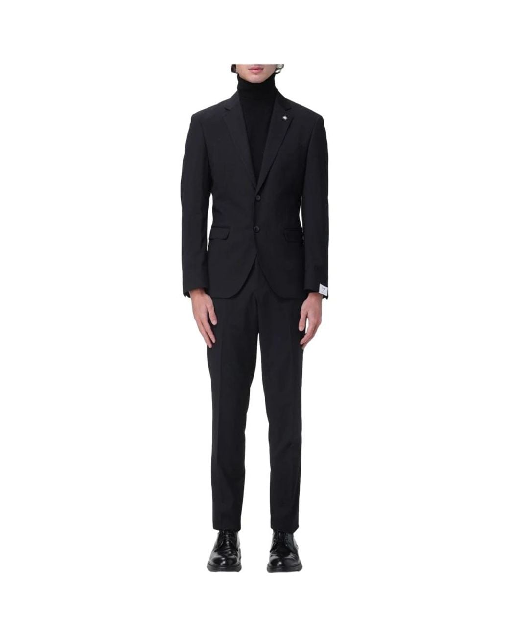 Manuel Ritz Black Single Breasted Suits for men