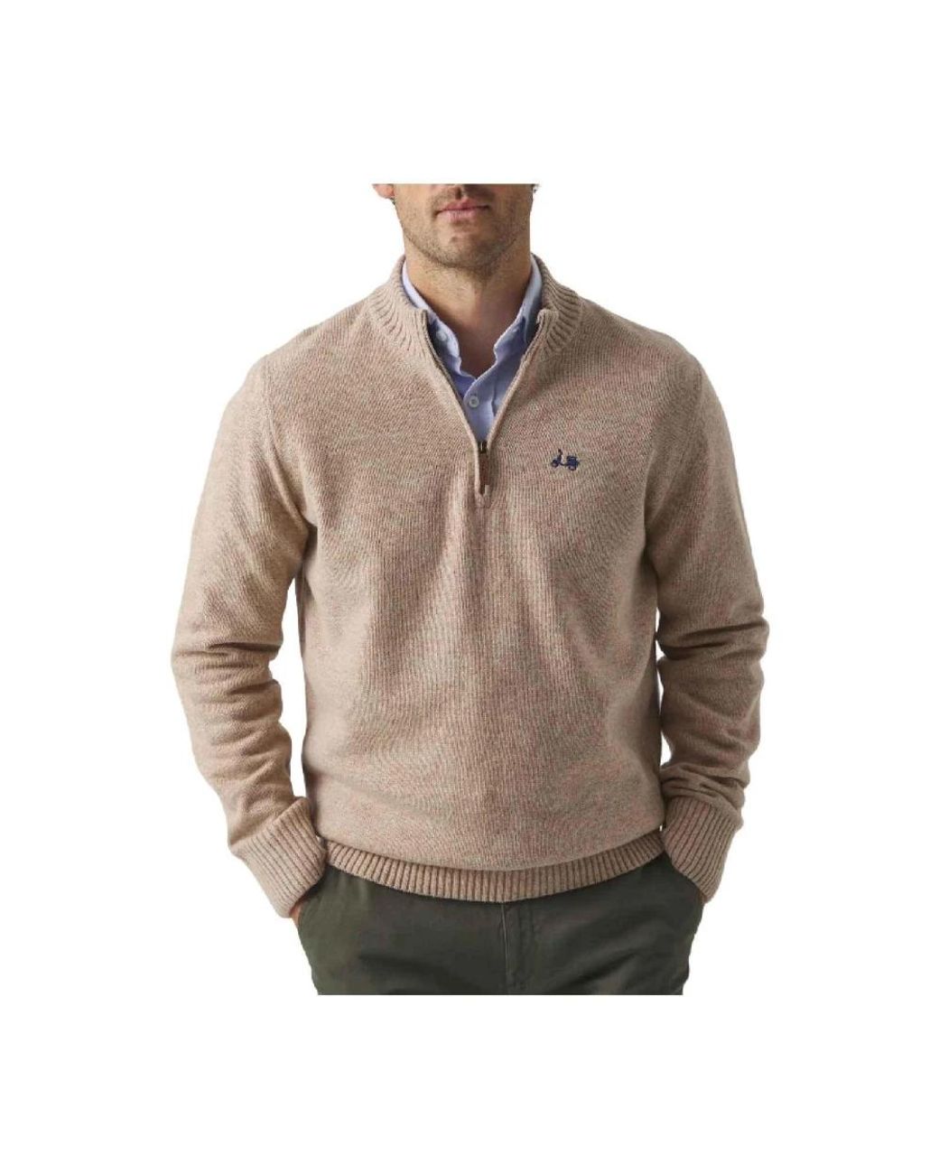 Scotta Half-Zip Turtleneck in het Brown voor heren