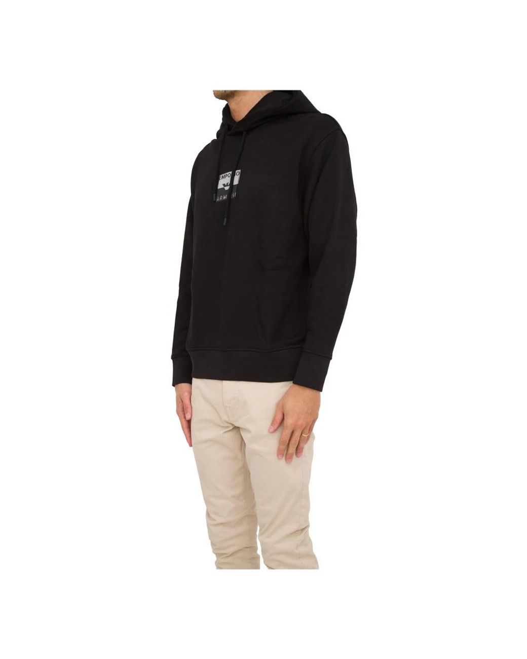 Emporio Armani Black Hoodies for men