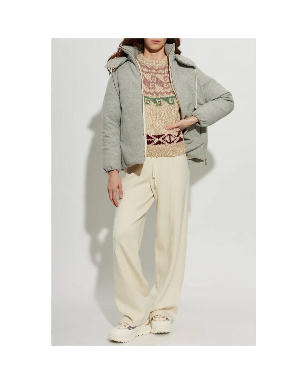 Down Jackets Moncler en coloris Gray
