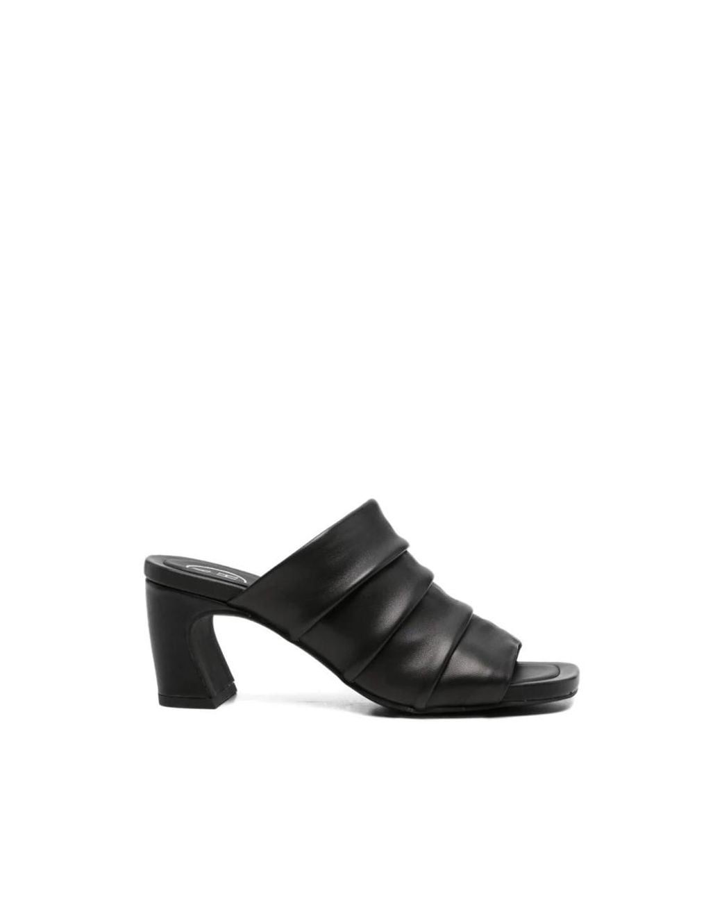 Ash Black Heeled Mules