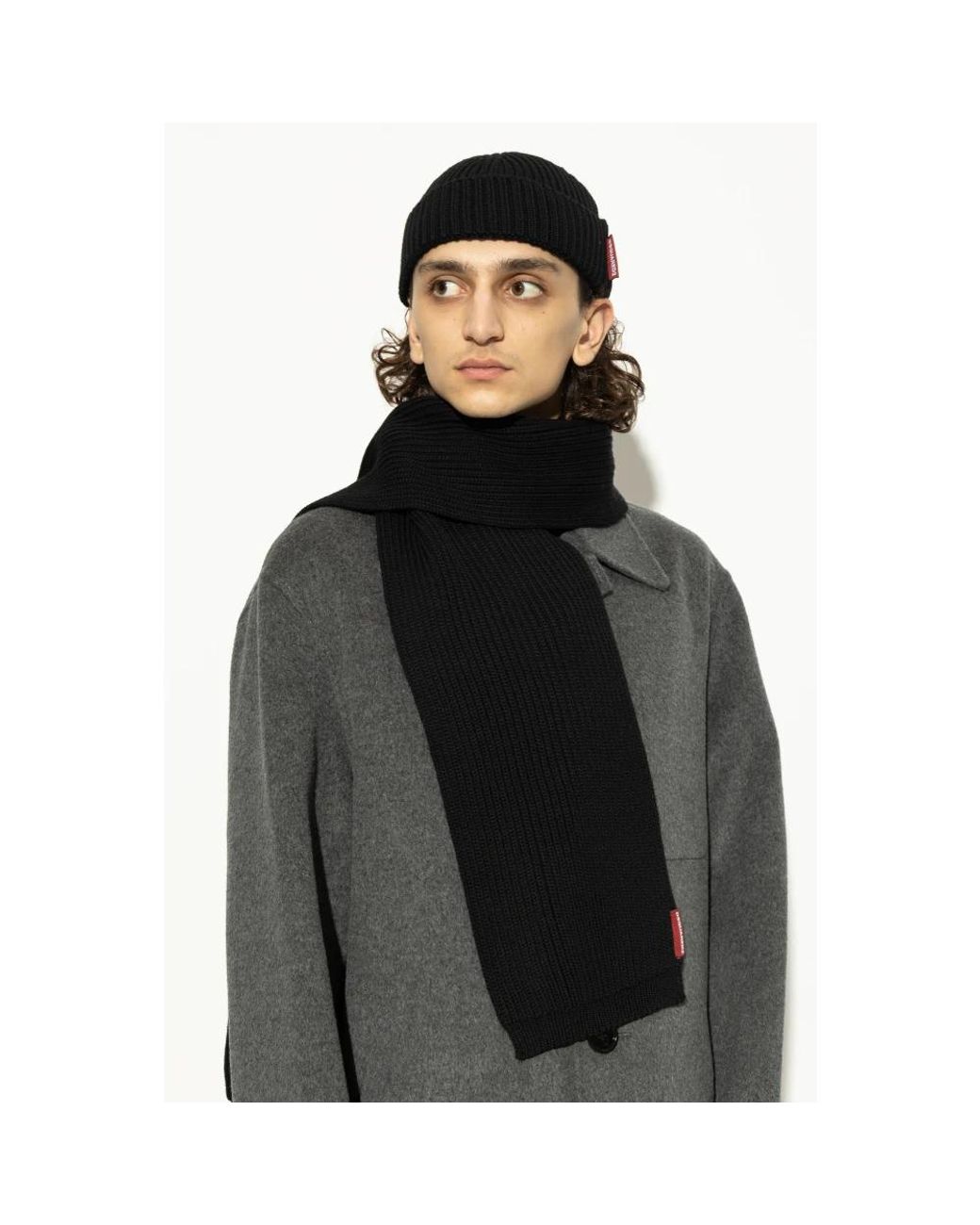 DSquared² Set: Hut Und Schal in Black für Herren