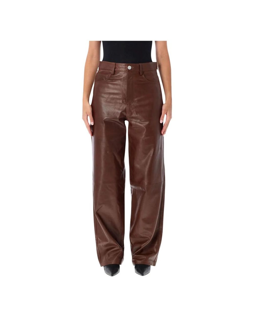 Rohe Brown Leather Trousers