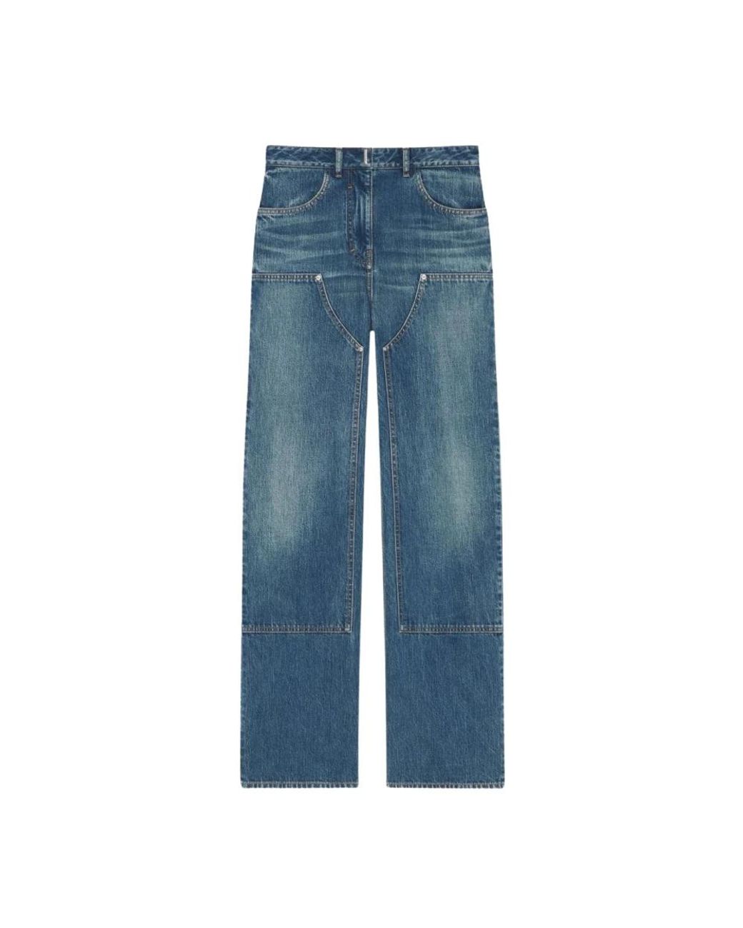 Givenchy Blue Patchwork Wide Leg Jeans
