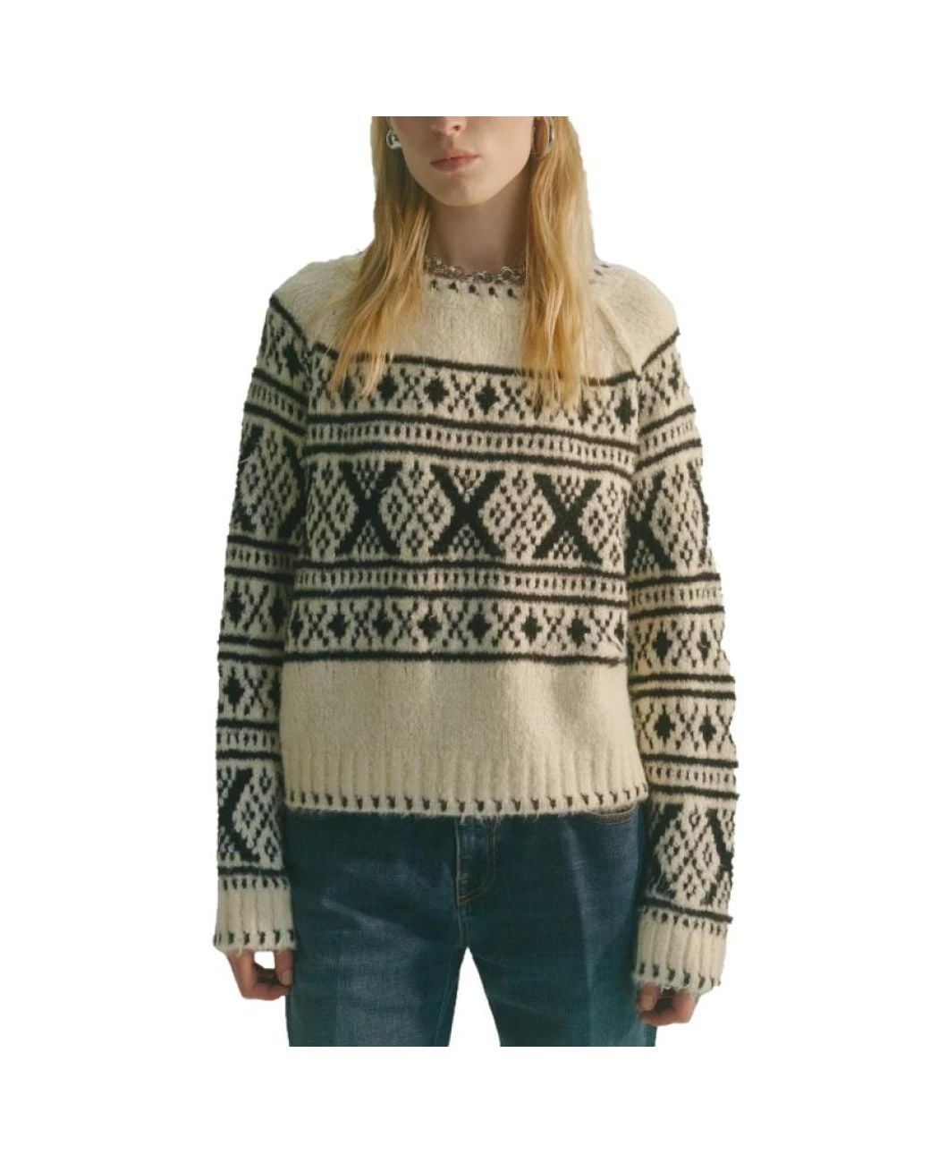 Circus Hotel Green Strickpullover Mit Norwegermuster