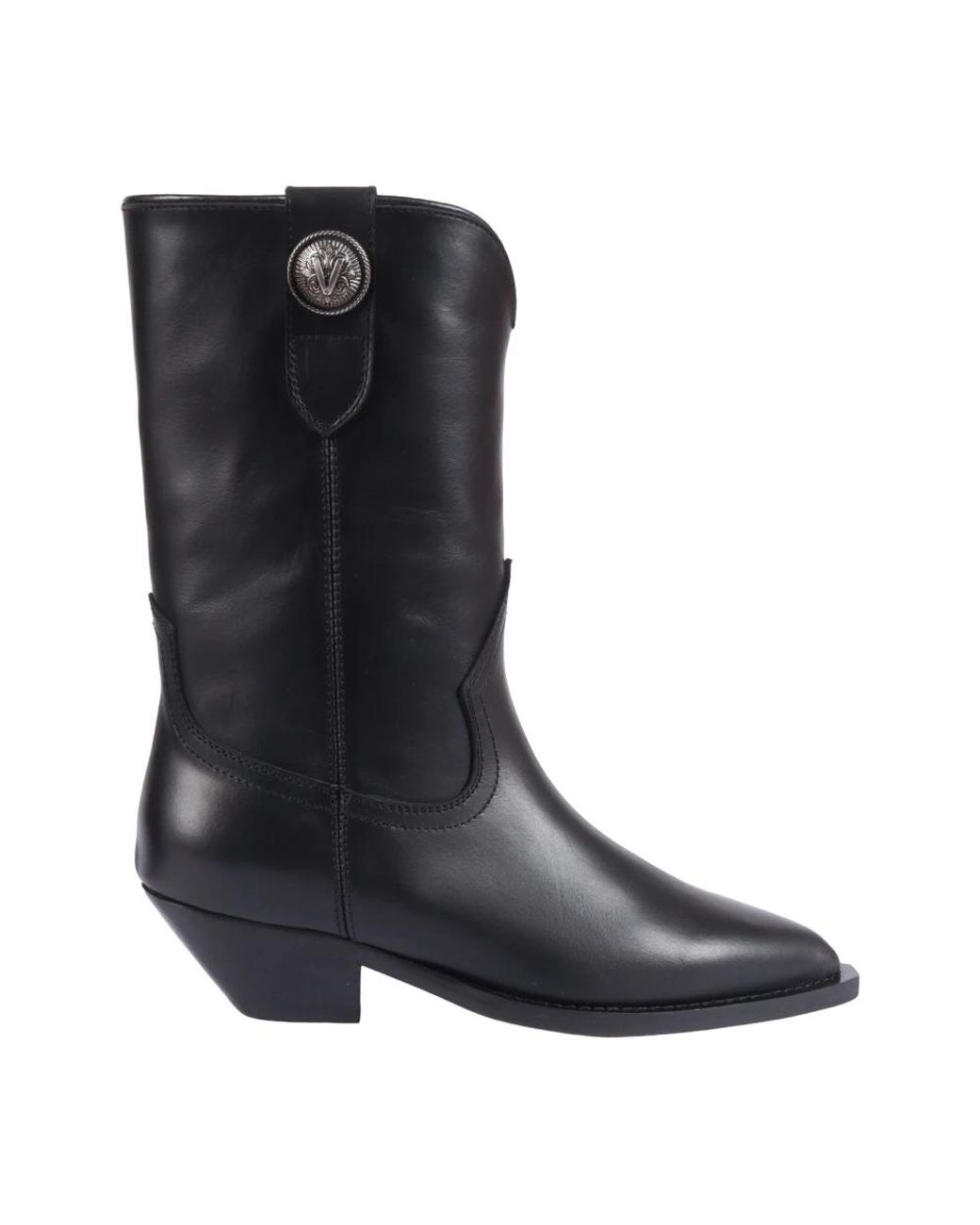 Via Roma 15 Black Cowboy & Biker Boots