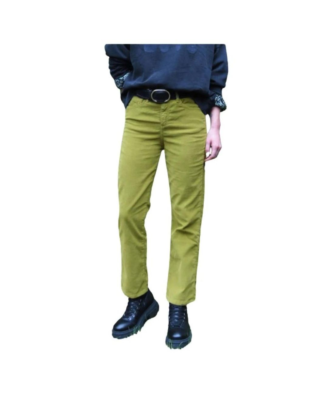 Islow Green Slim-Fit Trousers
