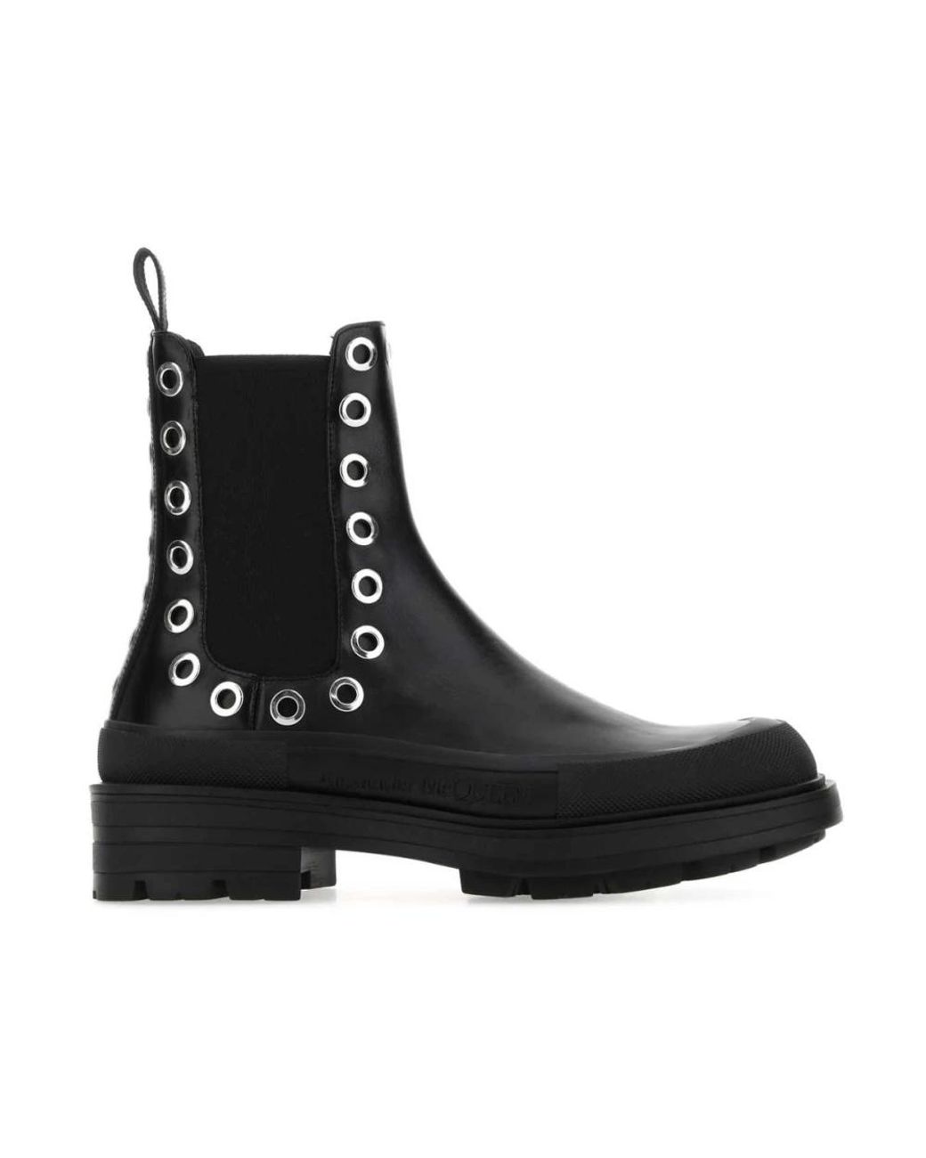 McQueen Black Chelsea Boots for men