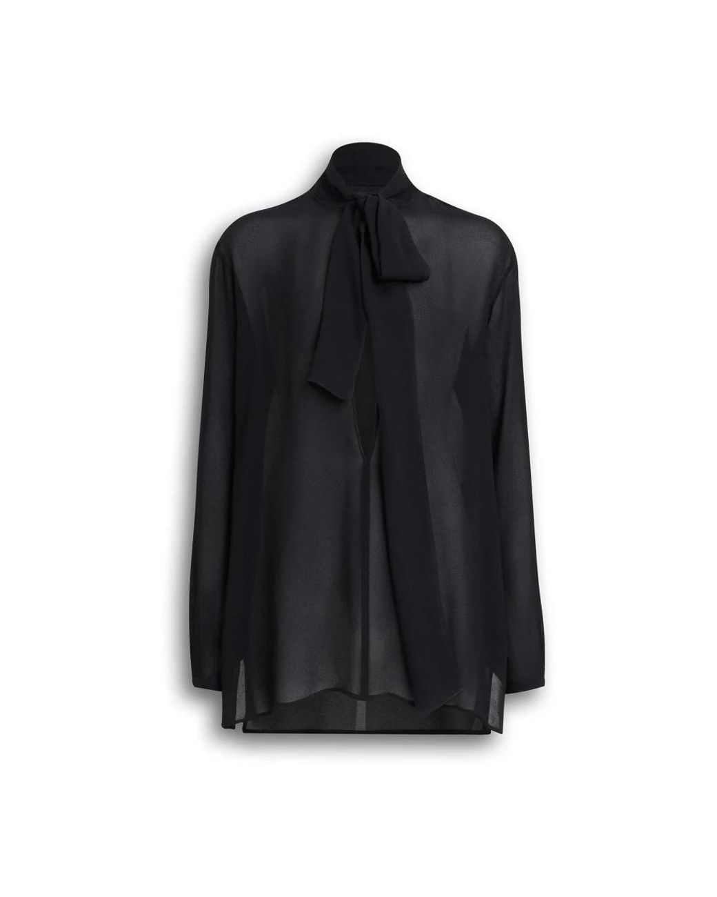 Alaïa Georgette Sjaal Blouse in het Black