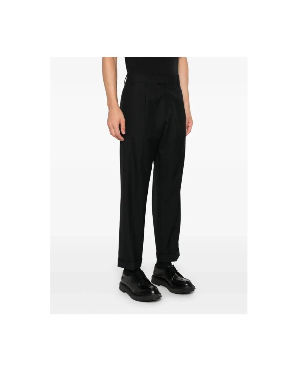 Low Brand Black Straight Trousers for men