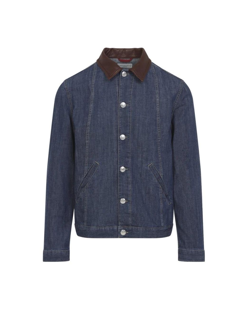 Brunello Cucinelli Blue Denim Jackets for men