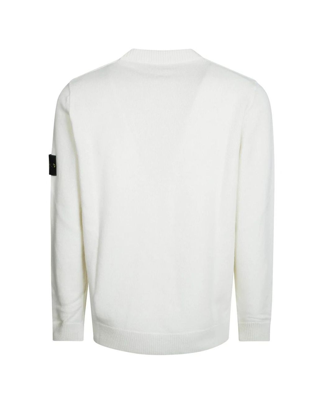 Stone Island White Round-Neck Knitwear for men